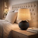 Contract furniture - Beige Raffia Accent Table Lamp - www.oroatrade.com