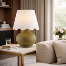 Contract furniture - Scalloped Raffia Accent Table Lamp - www.oroatrade.com
