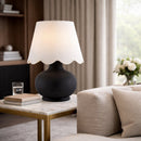 Contract furniture - Scalloped Raffia Accent Table Lamp - www.oroatrade.com
