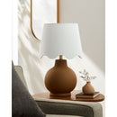 Contract furniture - Wavy Linen Ceramic Table Lamp - www.oroatrade.com
