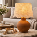 Contract furniture - Wavy Linen Ceramic Table Lamp - www.oroatrade.com