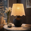 Contract furniture - Wavy Linen Ceramic Table Lamp - www.oroatrade.com
