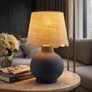Contract furniture - Wavy Linen Ceramic Table Lamp - www.oroatrade.com