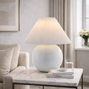 Hospitality furniture - Pleated White Fabric Table Lamp - www.oroatrade.com