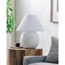 Hospitality furniture - Pleated White Fabric Table Lamp - www.oroatrade.com