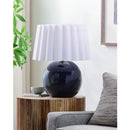 Modern European furniture - Scalloped White Fabric Table Lamp - www.oroatrade.com