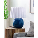 Modern European furniture - Scalloped White Fabric Table Lamp - www.oroatrade.com