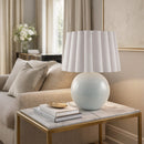 Modern European furniture - Scalloped White Fabric Table Lamp - www.oroatrade.com