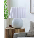 Modern European furniture - Scalloped White Fabric Table Lamp - www.oroatrade.com