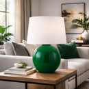 Modern European furniture - Glazed Globe Ceramic Table Lamp - www.oroatrade.com