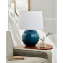 Modern European furniture - Glazed Globe Ceramic Table Lamp - www.oroatrade.com