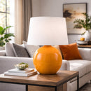 Modern European furniture - Glazed Globe Ceramic Table Lamp - www.oroatrade.com