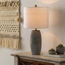 Hospitality furniture - Glazed Gray Ceramic Table Lamp - www.oroatrade.com
