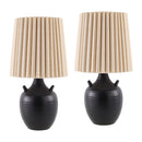 Hospitality furniture - Ceramic Fluted Linen Table Lamps (2) - www.oroatrade.com