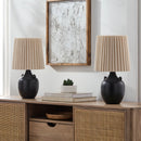 Hospitality furniture - Ceramic Fluted Linen Table Lamps (2) - www.oroatrade.com