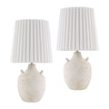 Hospitality furniture - Ceramic Fluted Linen Table Lamps (2) - www.oroatrade.com
