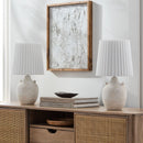 Hospitality furniture - Ceramic Fluted Linen Table Lamps (2) - www.oroatrade.com