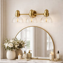 Contract furniture - Clear Glass Gold Wall Lamp - www.oroatrade.com