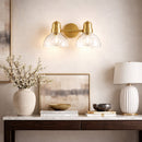 Contract furniture - Clear Glass Gold Wall Lamp - www.oroatrade.com