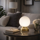 Hospitality furniture - White Glass Globe Table Lamp - www.oroatrade.com