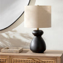 Modern European furniture - Glazed Black Ceramic Table Lamp - www.oroatrade.com