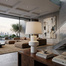 Hospitality furniture - White Ceramic Modern Table Lamp - www.oroatrade.com