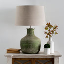Contract furniture - Sandblasted Green Glass Table Lamp - www.oroatrade.com