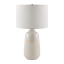 Modern European furniture - Glazed White Ceramic Table Lamp - www.oroatrade.com