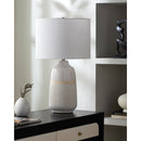 Modern European furniture - Glazed White Ceramic Table Lamp - www.oroatrade.com