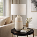 Modern European furniture - Glazed White Ceramic Table Lamp - www.oroatrade.com