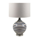 Contract furniture - Navy Stripes Ceramic Table Lamp - www.oroatrade.com