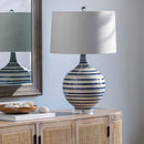 Contract furniture - Navy Stripes Ceramic Table Lamp - www.oroatrade.com