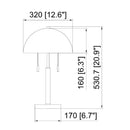 Hospitality furniture - Black Metal Dome Table Lamp - www.oroatrade.com