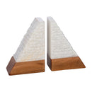 Modern European furniture - White Stone Triangular Bookend Set (2) - www.oroatrade.com