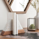 Modern European furniture - White Stone Triangular Bookend Set (2) - www.oroatrade.com