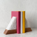 Modern European furniture - White Stone Triangular Bookend Set (2) - www.oroatrade.com