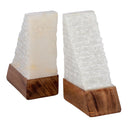 Modern European furniture - White Stone Triangular Bookend Set (2) - www.oroatrade.com