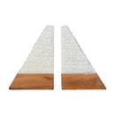 Modern European furniture - White Stone Triangular Bookend Set (2) - www.oroatrade.com