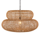 Modern European furniture - Brown Woven 2-Tier Pendant Lamp - www.oroatrade.com