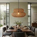 Modern European furniture - Brown Woven 2-Tier Pendant Lamp - www.oroatrade.com