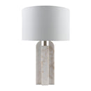Contract furniture - White Marble Linen Table Lamp S - www.oroatrade.com