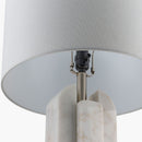 Contract furniture - White Marble Linen Table Lamp S - www.oroatrade.com