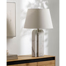Hospitality furniture - White Marble Linen Table Lamp L - www.oroatrade.com