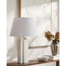 Hospitality furniture - White Marble Linen Table Lamp L - www.oroatrade.com