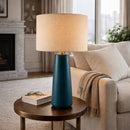 Hospitality furniture - Glazed Blue Ceramic Table Lamp - www.oroatrade.com