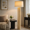 Modern European furniture - Cylindrical Rubberwood Accent Floor Lamp - www.oroatrade.com