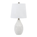 Hospitality furniture - White Ceramic Linen Table Lamp - www.oroatrade.com