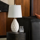 Hospitality furniture - White Ceramic Linen Table Lamp - www.oroatrade.com