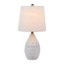 Hospitality furniture - White Ceramic Linen Table Lamp - www.oroatrade.com