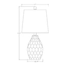 Hospitality furniture - White Ceramic Linen Table Lamp - www.oroatrade.com